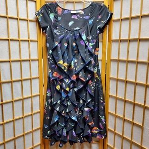 🐦🦜 eShakti frilly ruffle bird custom dress women's XS junior's S